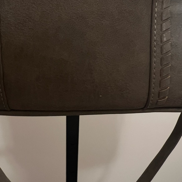 Sasha + Sofi Taupe Brown Gray Faux Leather Crossbody Purse Double Handle… - Picture 3 of 8